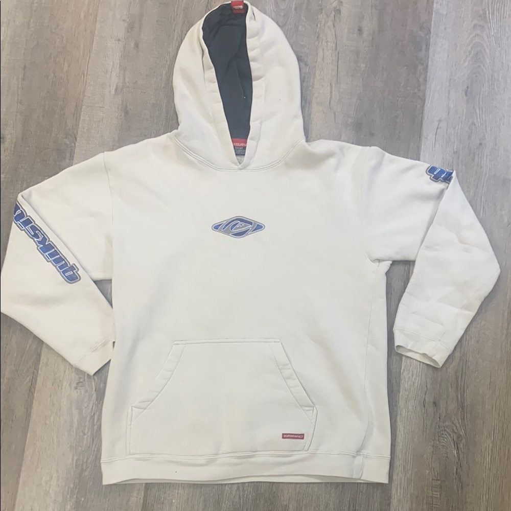 Quiksilver White and Blue Sweater with Sporty Accents
